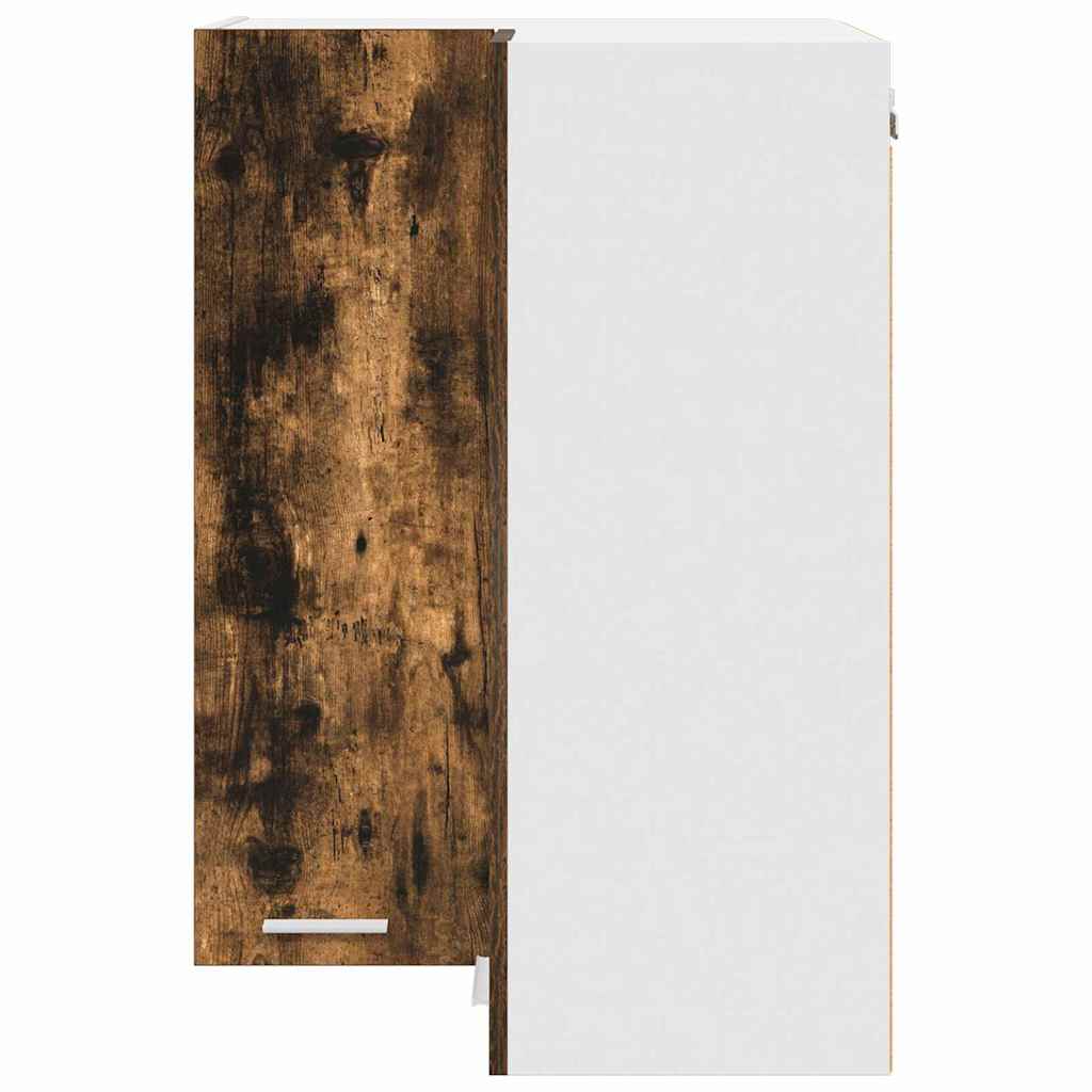 vidaXL Hängeschrank Geräucherte Eiche und Weiß 57 x 57 x 80 cm