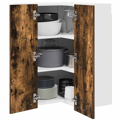 vidaXL Hängeschrank Geräucherte Eiche und Weiß 57 x 57 x 80 cm