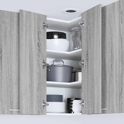vidaXL Hängeschrank Grau Sonoma und Weiß 57 x 57 x 80 cm Holzwerkstoff