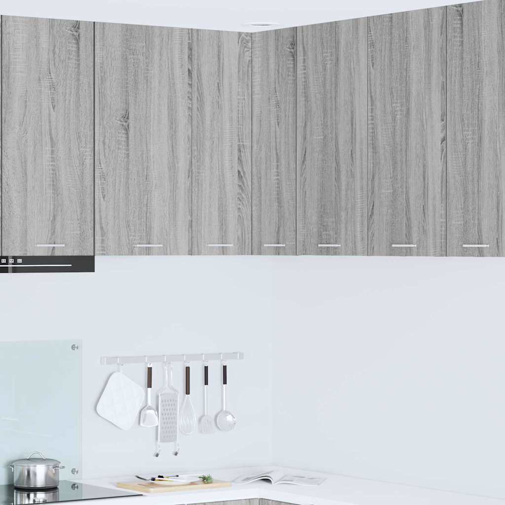 vidaXL Hängeschrank Grau Sonoma und Weiß 57 x 57 x 80 cm Holzwerkstoff