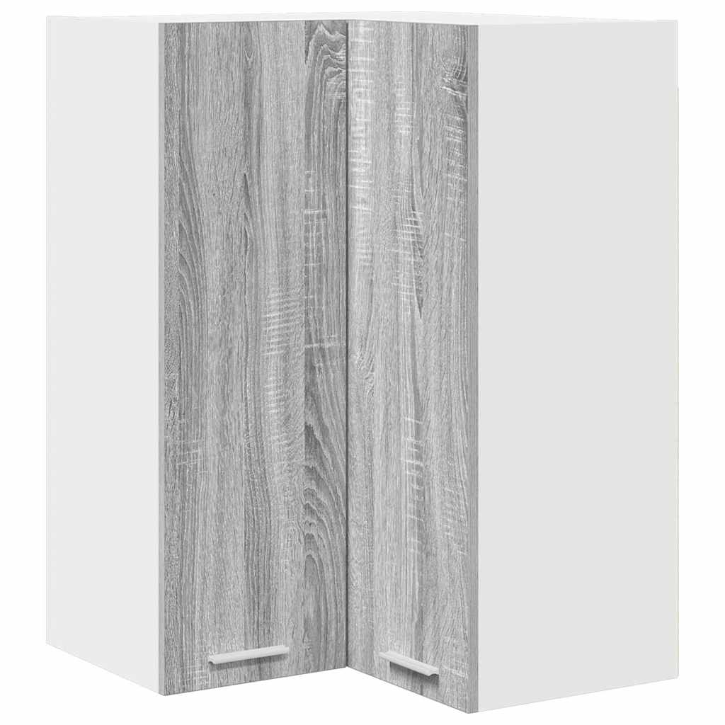 vidaXL Hängeschrank Grau Sonoma und Weiß 57 x 57 x 80 cm Holzwerkstoff