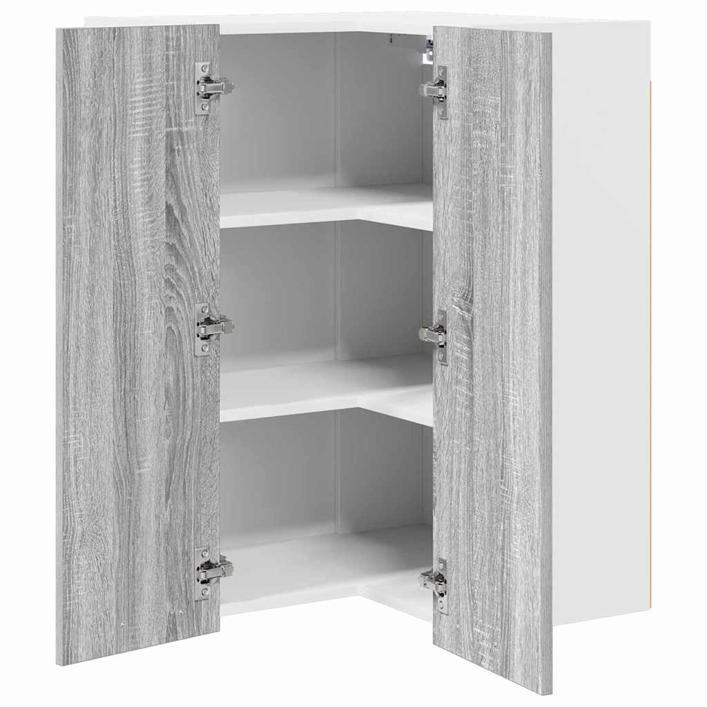 vidaXL Hängeschrank Grau Sonoma und Weiß 57 x 57 x 80 cm Holzwerkstoff