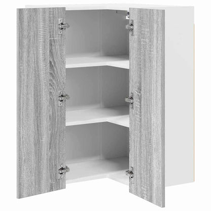 vidaXL Hängeschrank Grau Sonoma und Weiß 57 x 57 x 80 cm Holzwerkstoff