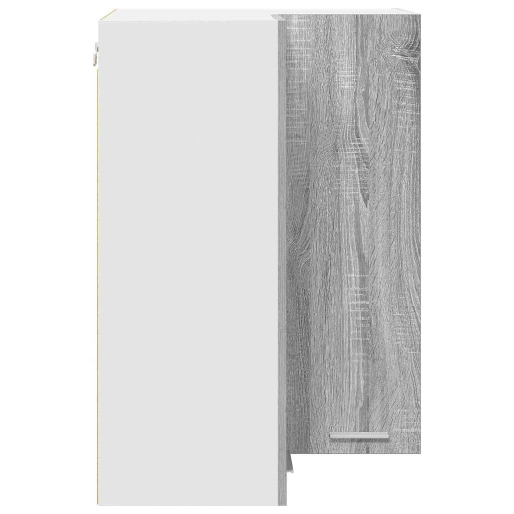 vidaXL Hängeschrank Grau Sonoma und Weiß 57 x 57 x 80 cm Holzwerkstoff
