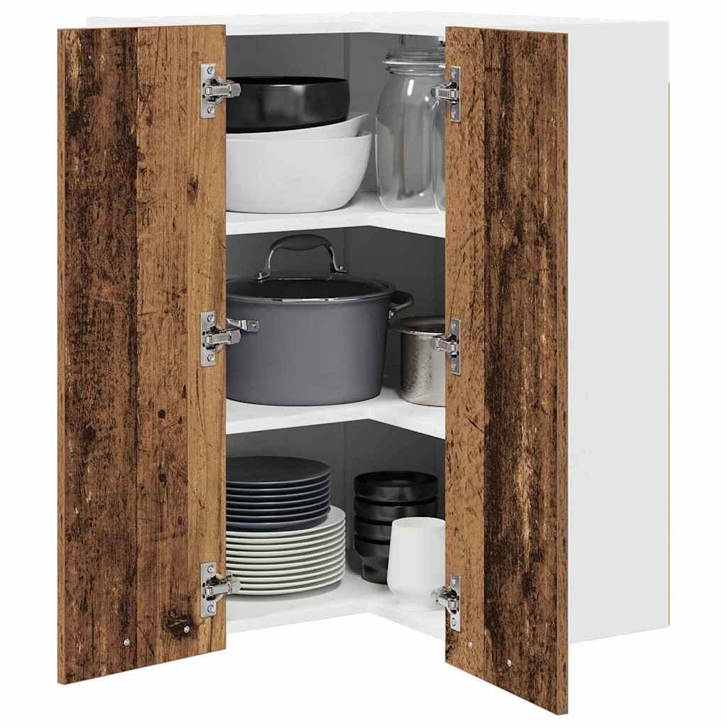 vidaXL Hängeschrank Altes Holz und Weiß 57 x 57 x 80 cm Holzwerkstoff