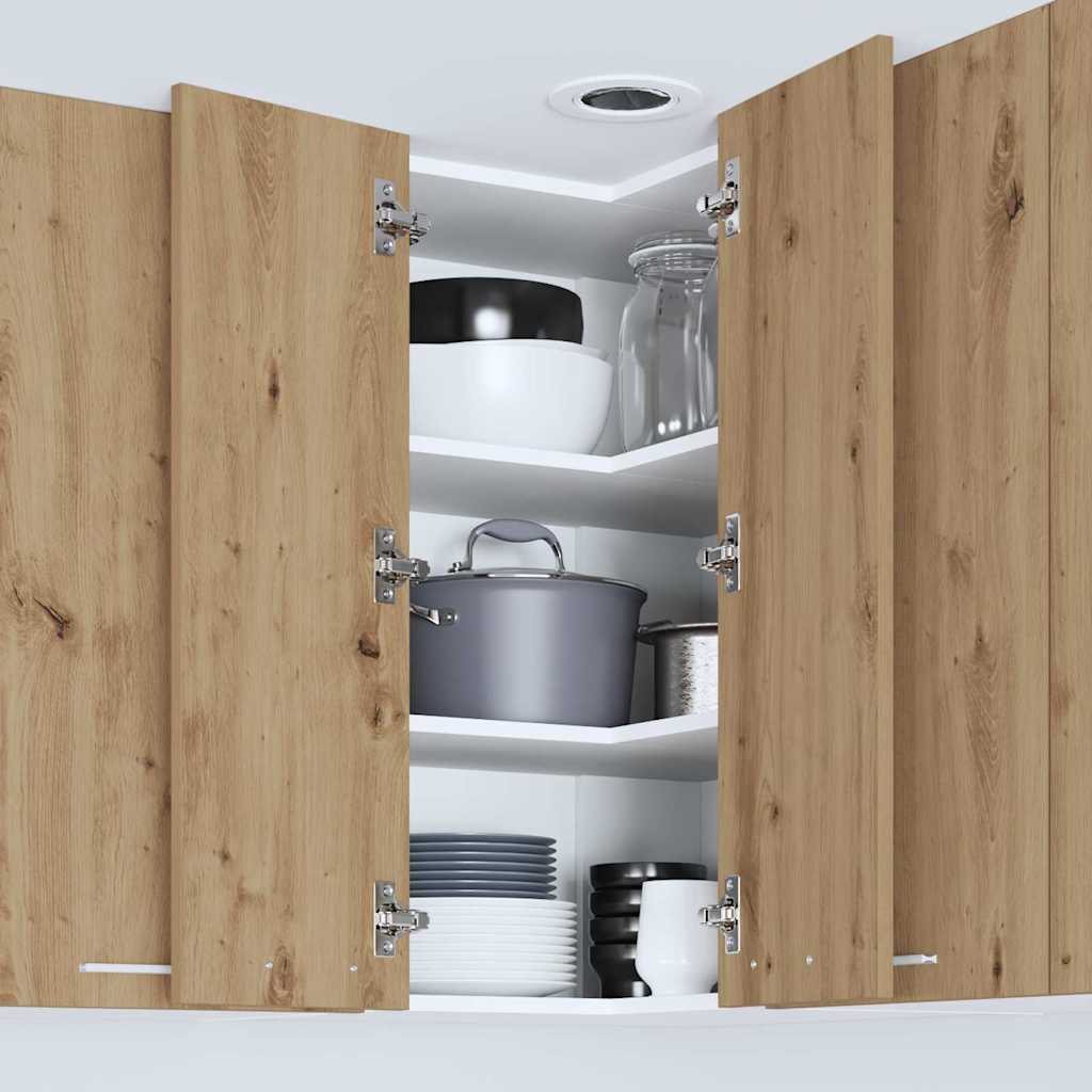 vidaXL Hängeschrank Artisan-Eiche und Weiß 57 x 57 x 80 cm