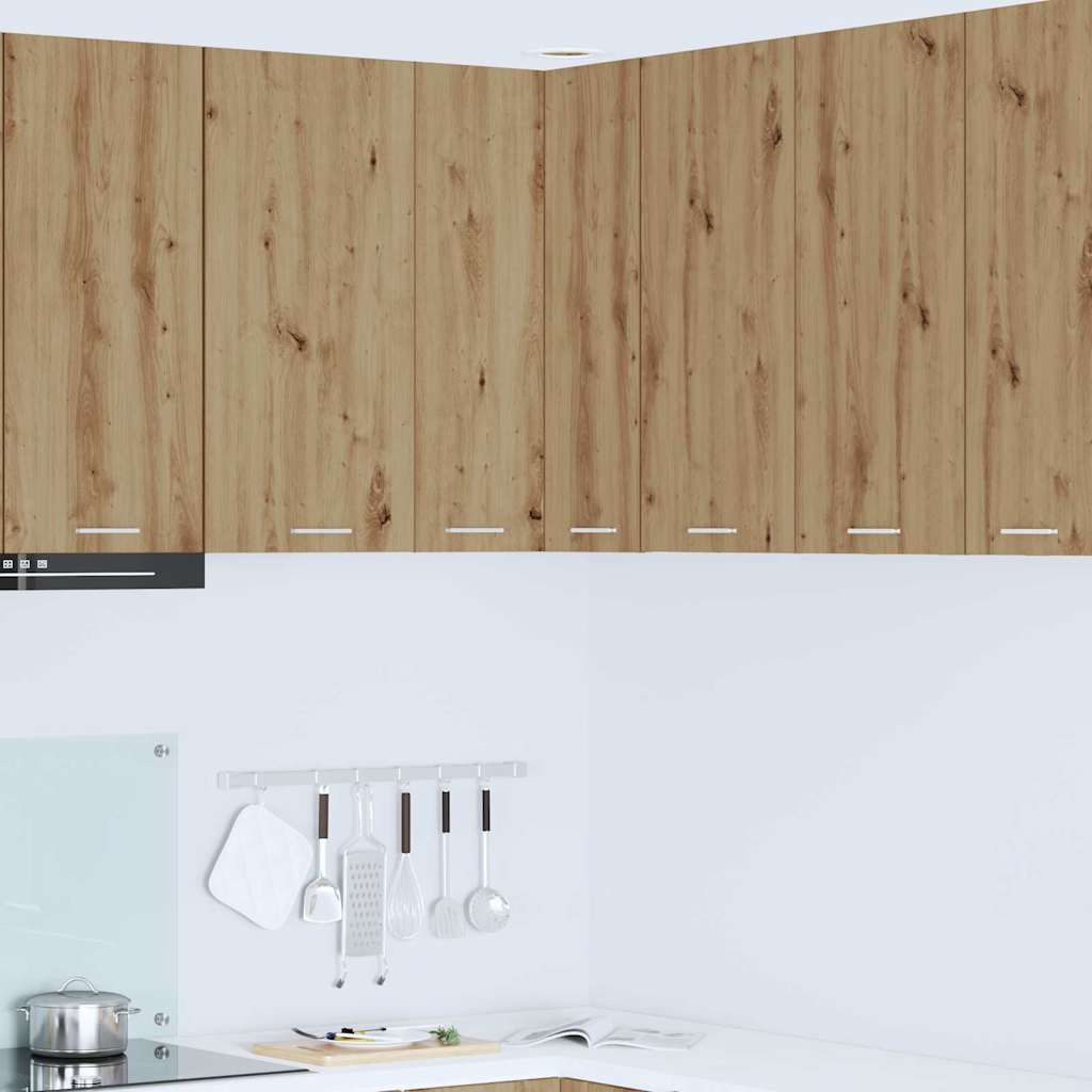 vidaXL Hängeschrank Artisan-Eiche und Weiß 57 x 57 x 80 cm