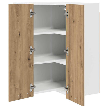 vidaXL Hängeschrank Artisan-Eiche und Weiß 57 x 57 x 80 cm