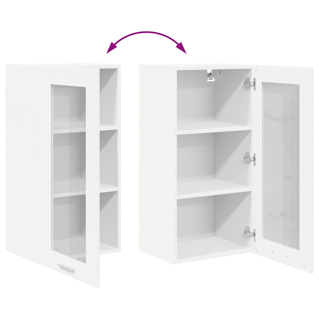 vidaXL Hängeschrank mit Tür 2 pcs Weiß 40 x 31 x 80 cm Holzwerkstoff