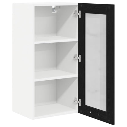 Hängeschrank mit Tür 2 pcs Schwarz Eichen-Optik 40 x 31 x 80 cm