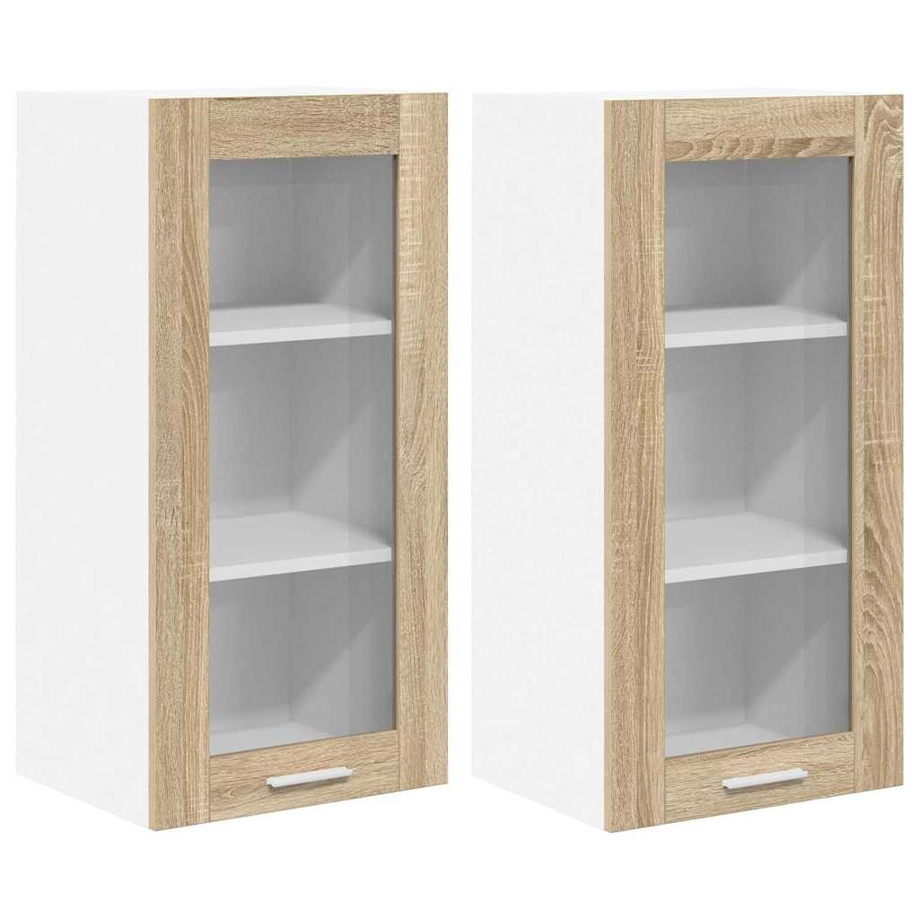 vidaXL Hängeschrank 2 pcs Sonoma-Eiche 40 x 31 x 80 cm Holzwerkstoff