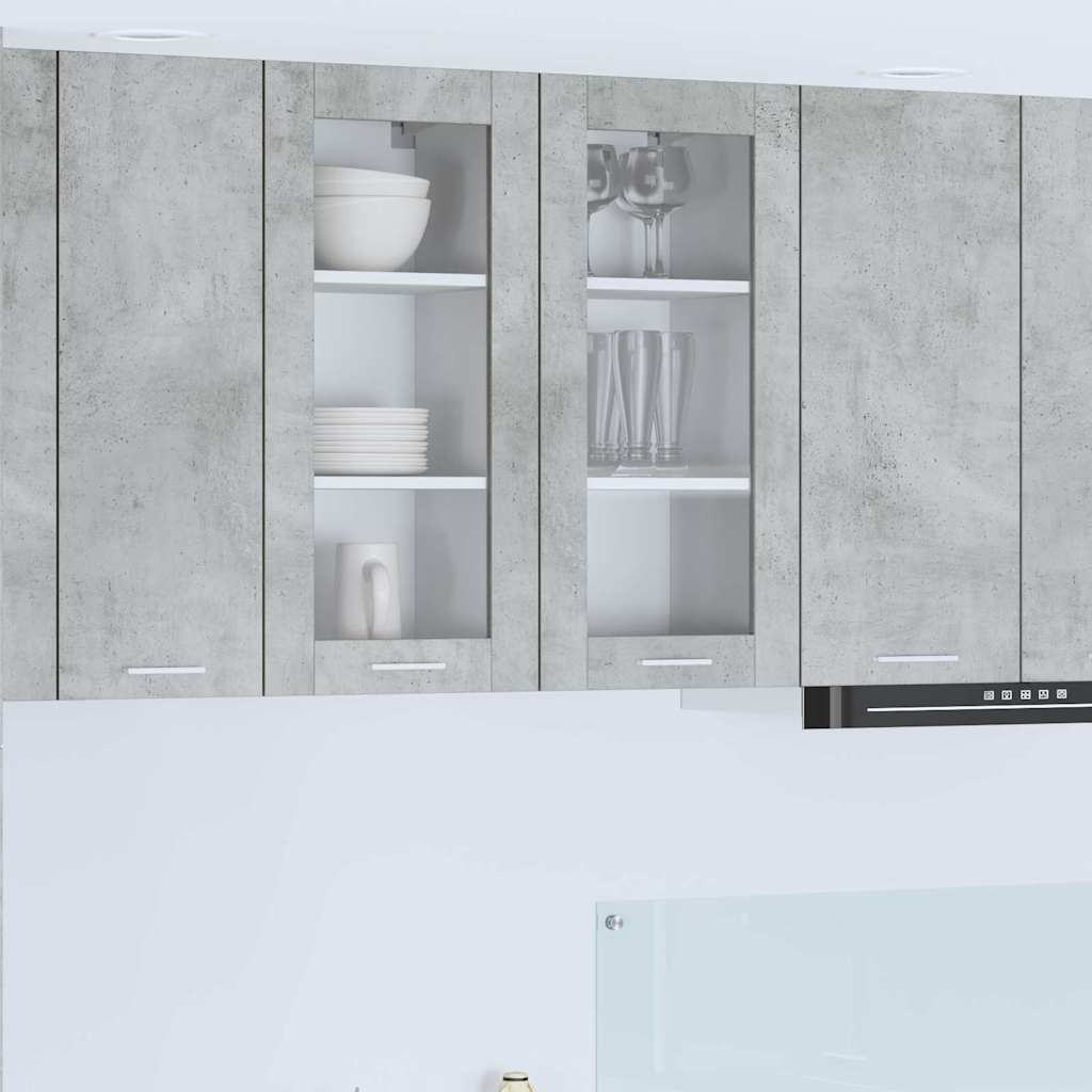 vidaXL Hängeschrank 2 pcs Beton Grau 40 x 31 x 80 cm Holzwerkstoff