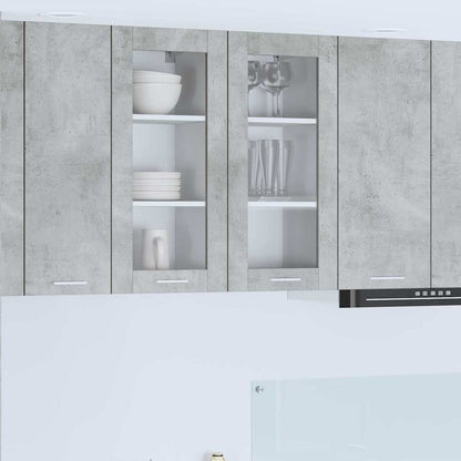 vidaXL Hängeschrank 2 pcs Beton Grau 40 x 31 x 80 cm Holzwerkstoff