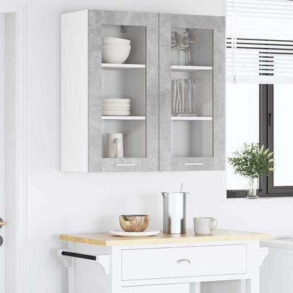 vidaXL Hängeschrank 2 pcs Beton Grau 40 x 31 x 80 cm Holzwerkstoff