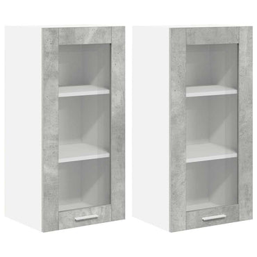 vidaXL Hängeschrank 2 pcs Beton Grau 40 x 31 x 80 cm Holzwerkstoff