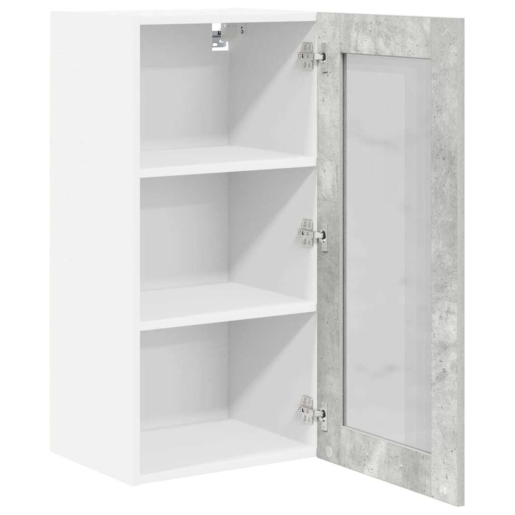 vidaXL Hängeschrank 2 pcs Beton Grau 40 x 31 x 80 cm Holzwerkstoff