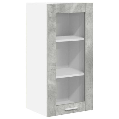 vidaXL Hängeschrank 2 pcs Beton Grau 40 x 31 x 80 cm Holzwerkstoff