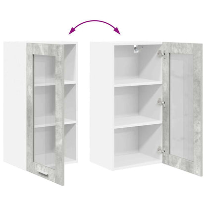 vidaXL Hängeschrank 2 pcs Beton Grau 40 x 31 x 80 cm Holzwerkstoff