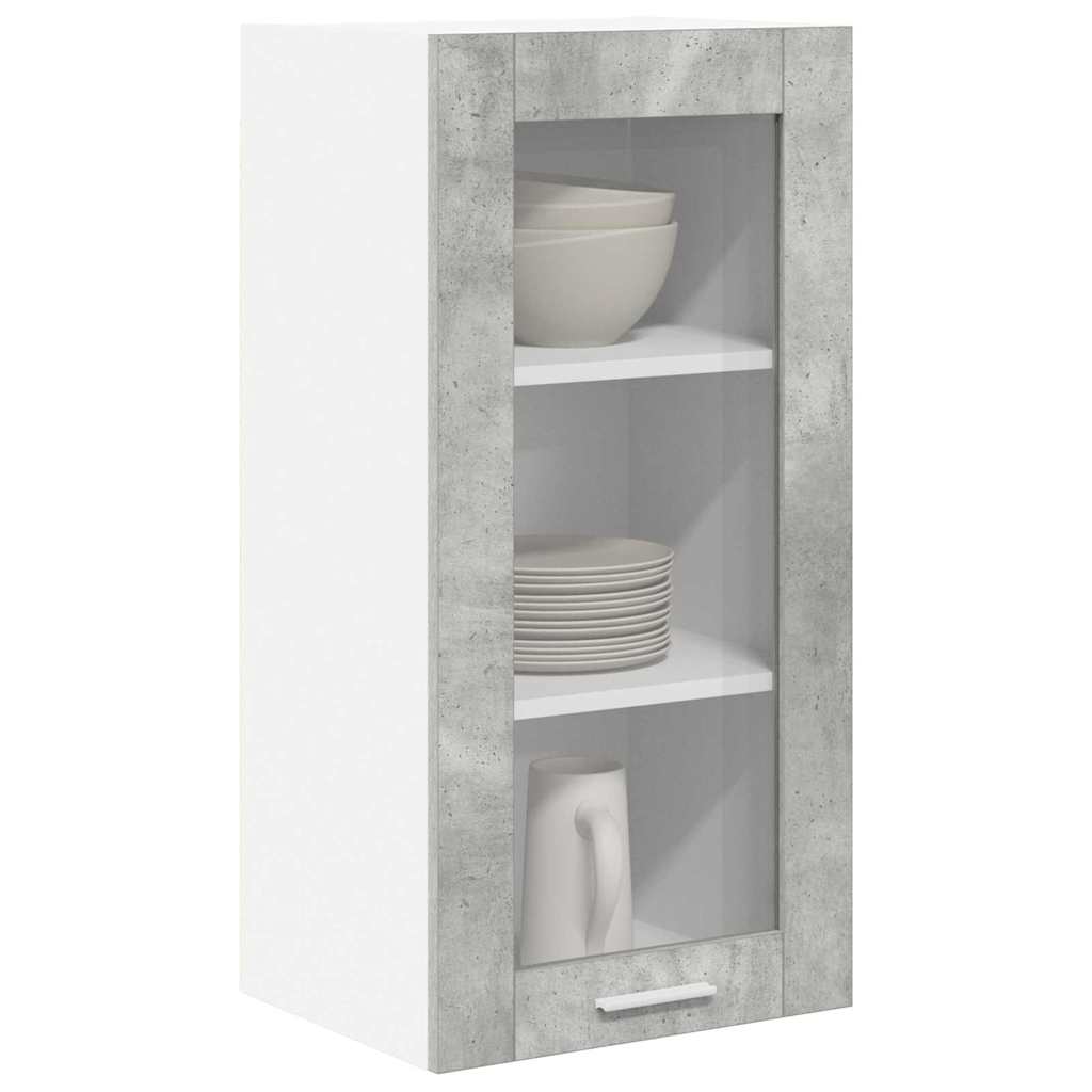 vidaXL Hängeschrank 2 pcs Beton Grau 40 x 31 x 80 cm Holzwerkstoff