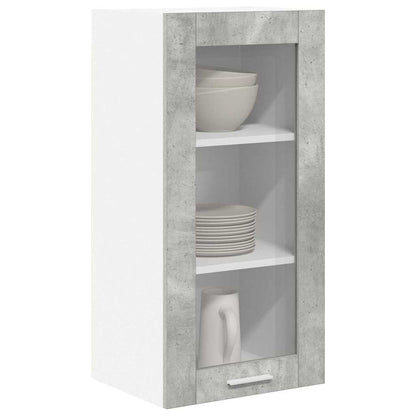 vidaXL Hängeschrank 2 pcs Beton Grau 40 x 31 x 80 cm Holzwerkstoff