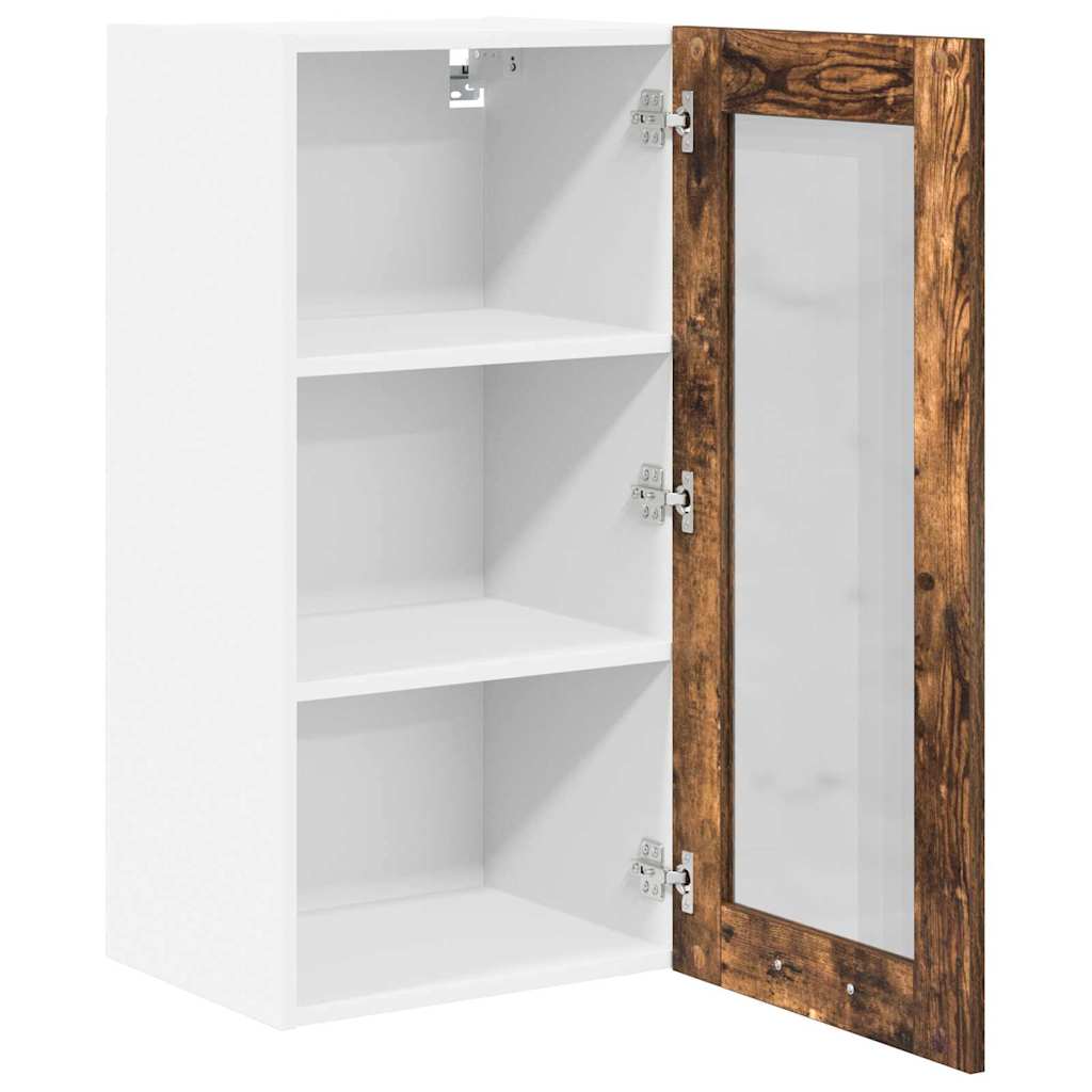 Hängeschrank mit Tür 2 pcs Geräucherte Eiche 40 x 31 x 80 cm