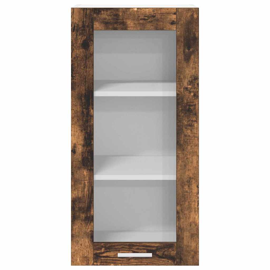 Hängeschrank mit Tür 2 pcs Geräucherte Eiche 40 x 31 x 80 cm