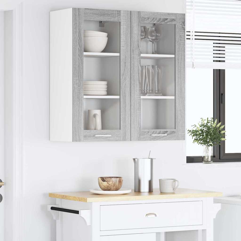 vidaXL Hängeschrank 2 pcs Graues Sonoma 40 x 31 x 80 cm Holzwerkstoff