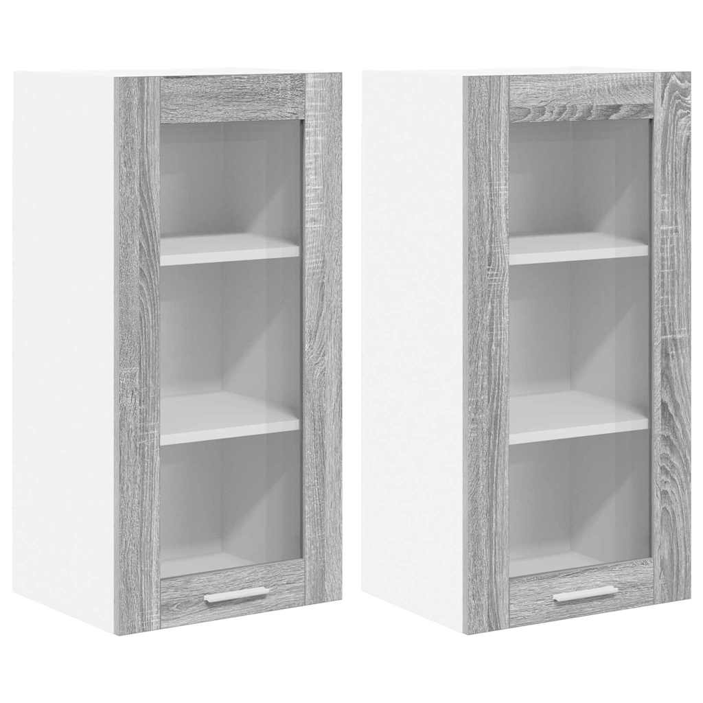 vidaXL Hängeschrank 2 pcs Graues Sonoma 40 x 31 x 80 cm Holzwerkstoff