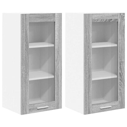 vidaXL Hängeschrank 2 pcs Graues Sonoma 40 x 31 x 80 cm Holzwerkstoff