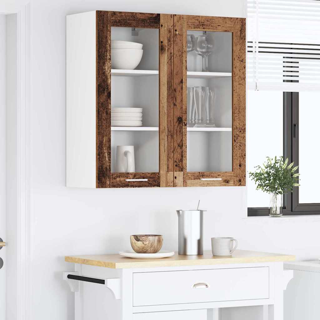 vidaXL Hängeschrank mit Speicher Altholz 40 x 31 x 80 cm Holzwerkstoff