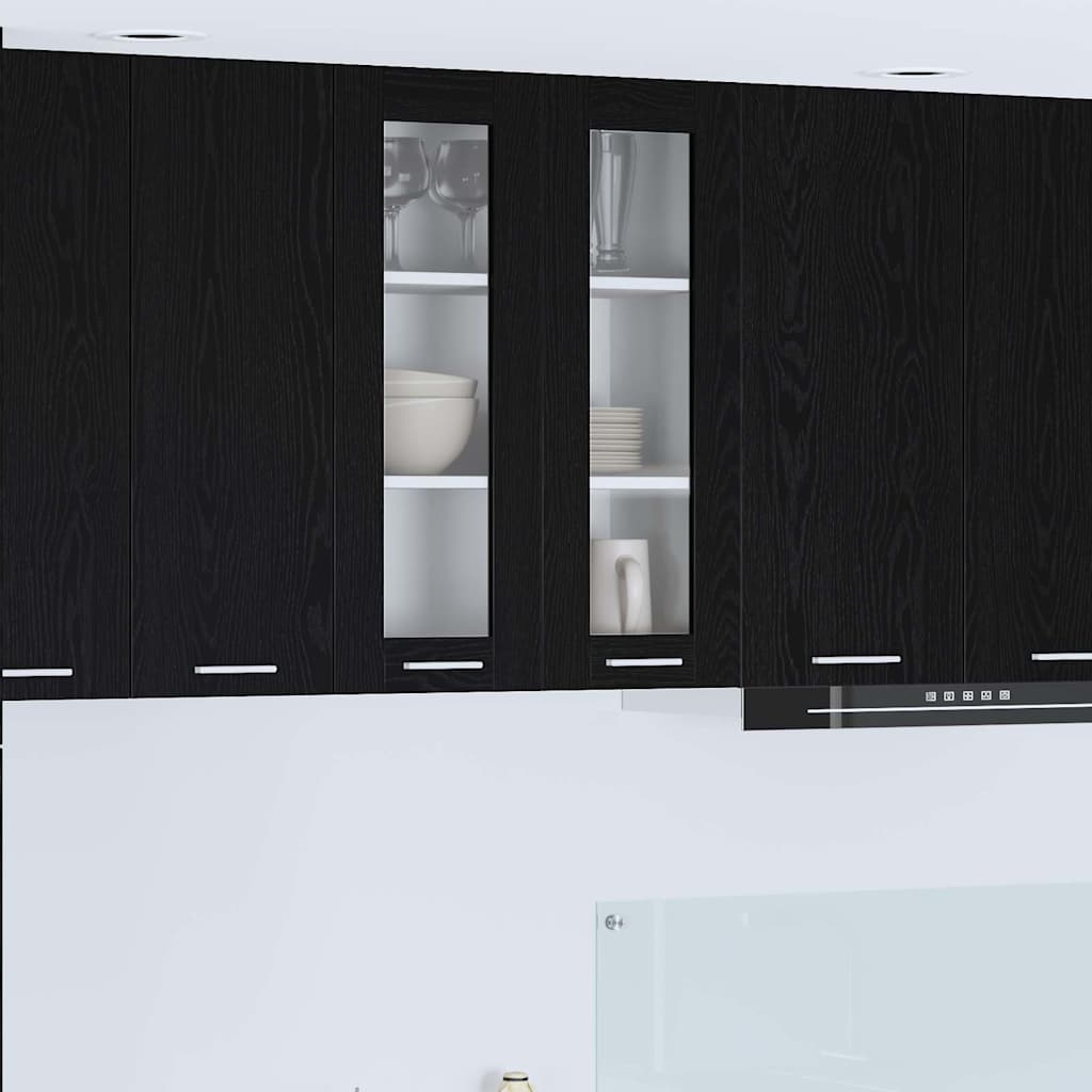vidaXL Hängeschrank Schwarz Eichen-Optik 60 x 31 x 80 cm Holzwerkstoff