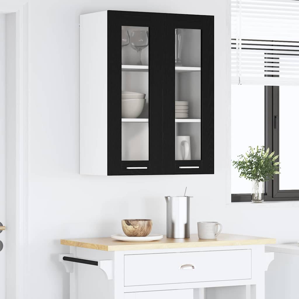 vidaXL Hängeschrank Schwarz Eichen-Optik 60 x 31 x 80 cm Holzwerkstoff