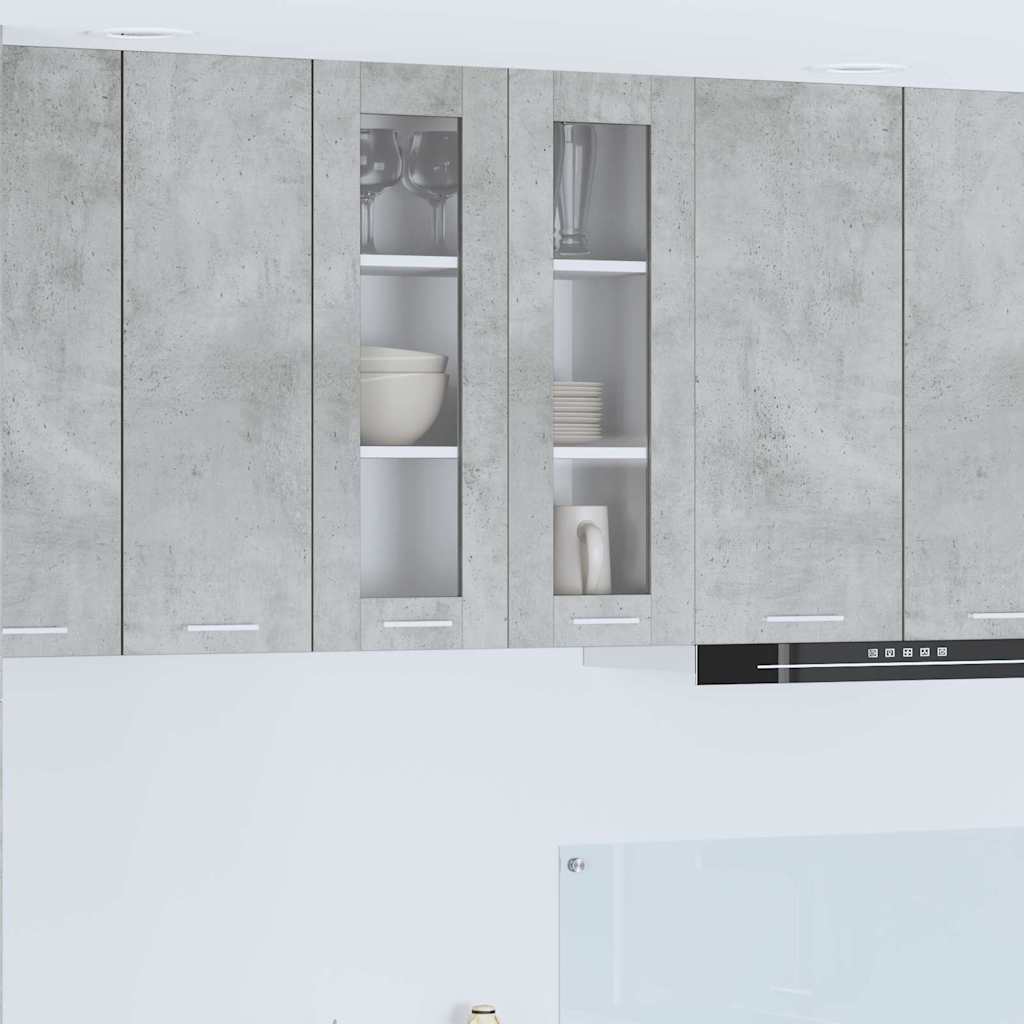 vidaXL Hängeschrank mit Tür Beton Grau 60 x 31 x 80 cm Holzwerkstoff