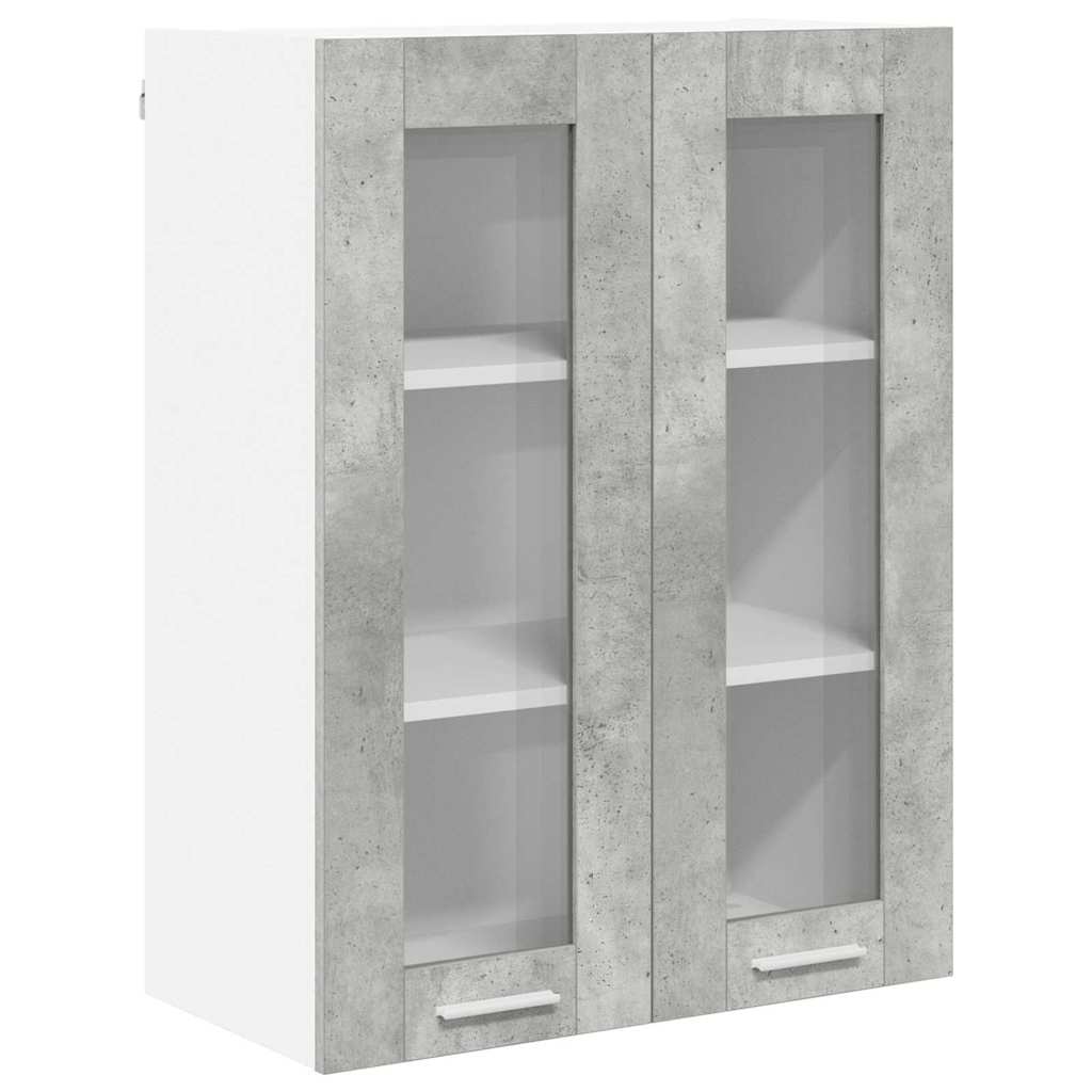vidaXL Hängeschrank mit Tür Beton Grau 60 x 31 x 80 cm Holzwerkstoff