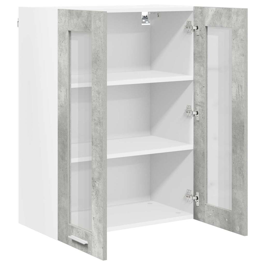 vidaXL Hängeschrank mit Tür Beton Grau 60 x 31 x 80 cm Holzwerkstoff
