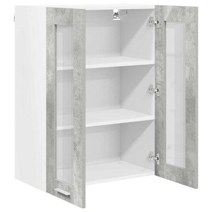 vidaXL Hängeschrank mit Tür Beton Grau 60 x 31 x 80 cm Holzwerkstoff