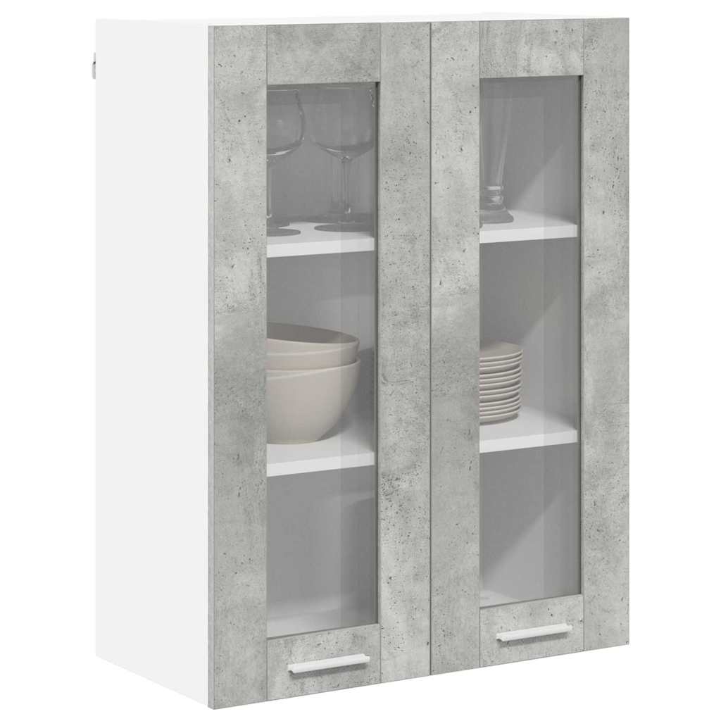 vidaXL Hängeschrank mit Tür Beton Grau 60 x 31 x 80 cm Holzwerkstoff