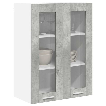 vidaXL Hängeschrank mit Tür Beton Grau 60 x 31 x 80 cm Holzwerkstoff