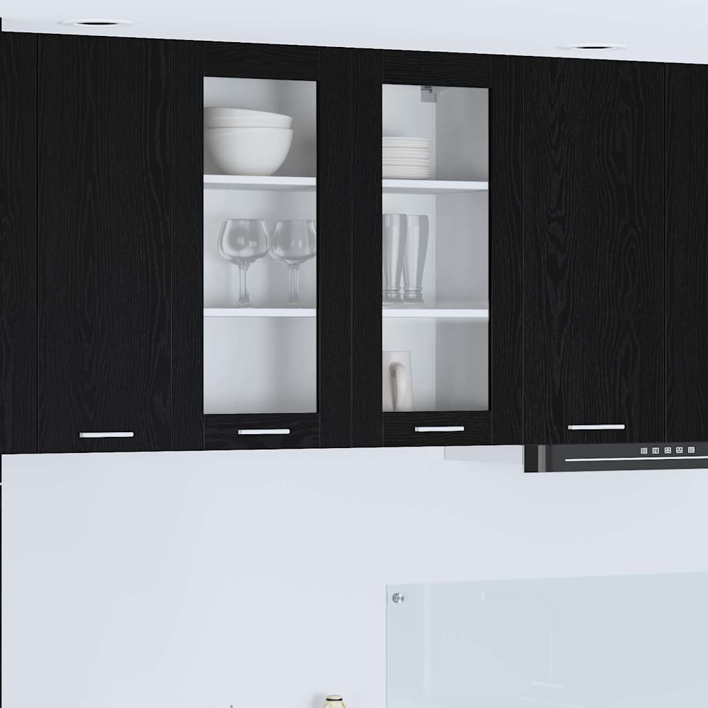 vidaXL Hängeschrank Schwarz Eichen-Optik 80 x 31 x 80 cm Holzwerkstoff