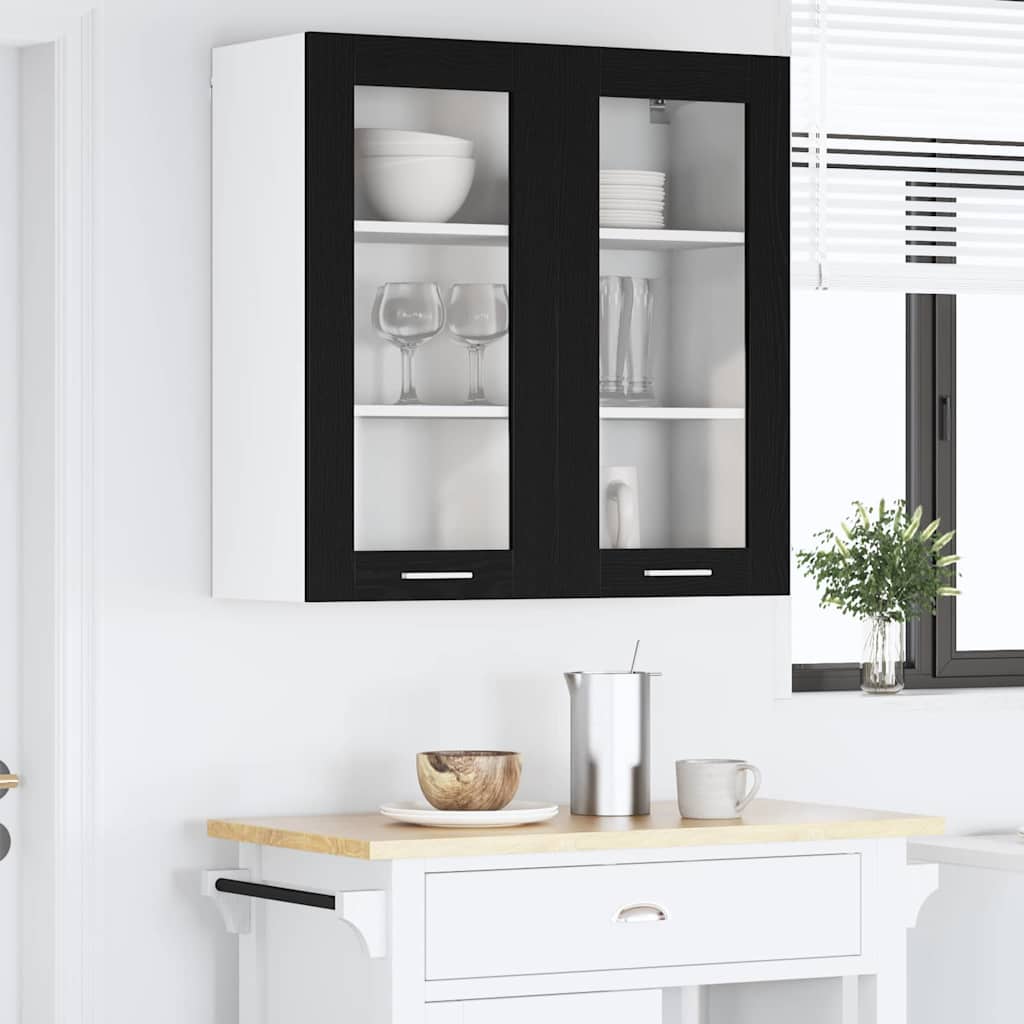 vidaXL Hängeschrank Schwarz Eichen-Optik 80 x 31 x 80 cm Holzwerkstoff