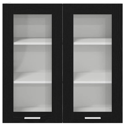 vidaXL Hängeschrank Schwarz Eichen-Optik 80 x 31 x 80 cm Holzwerkstoff