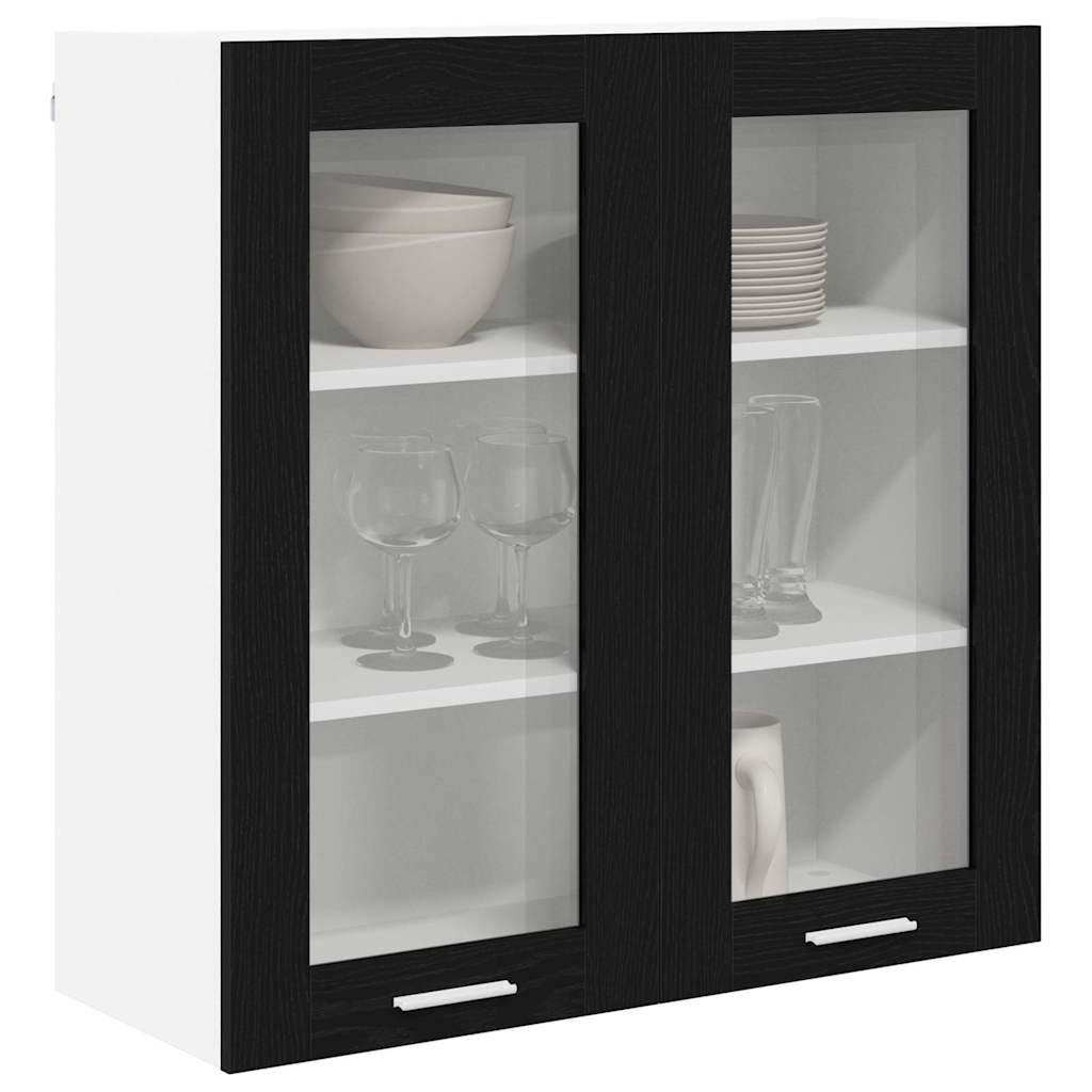 vidaXL Hängeschrank Schwarz Eichen-Optik 80 x 31 x 80 cm Holzwerkstoff