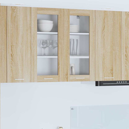 vidaXL Hängeschrank mit Tür Sonoma-Eiche 80 x 31 x 80 cm Holzwerkstoff