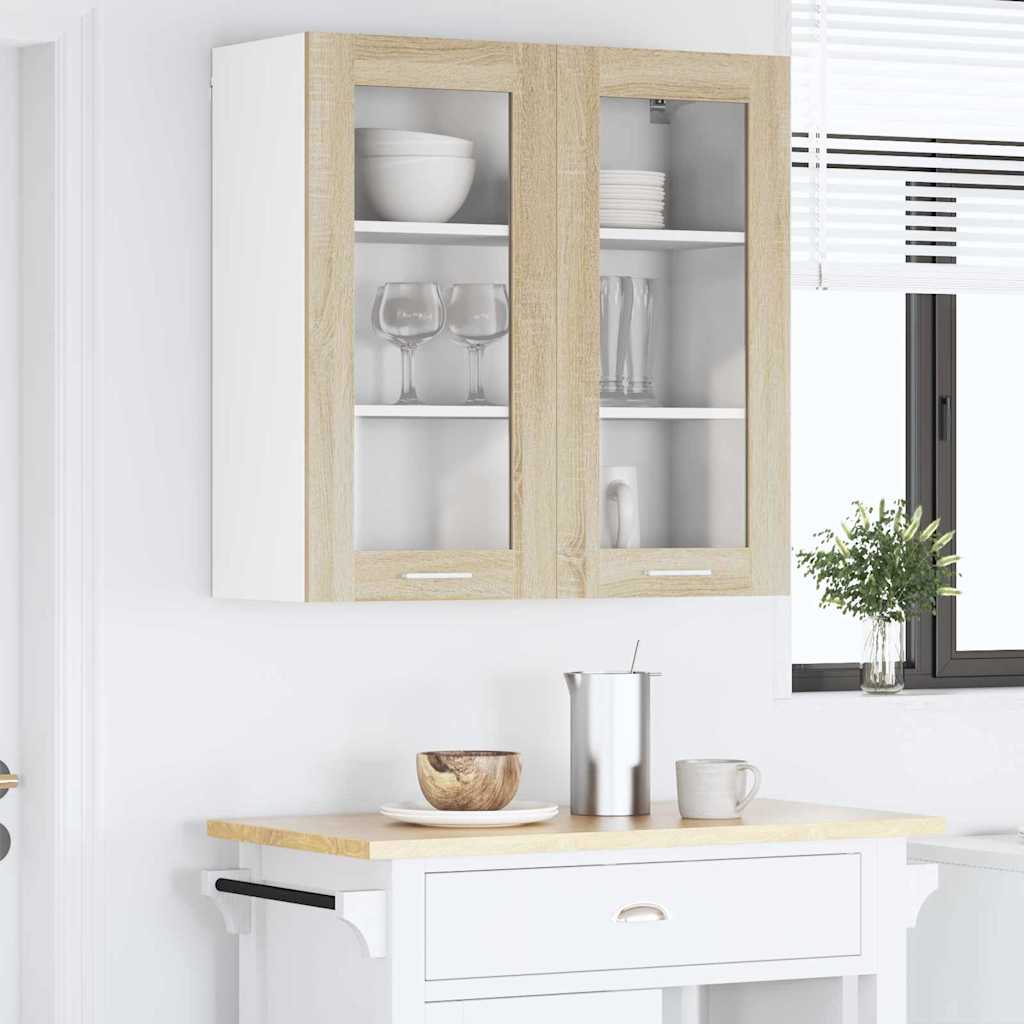 vidaXL Hängeschrank mit Tür Sonoma-Eiche 80 x 31 x 80 cm Holzwerkstoff