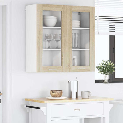 vidaXL Hängeschrank mit Tür Sonoma-Eiche 80 x 31 x 80 cm Holzwerkstoff