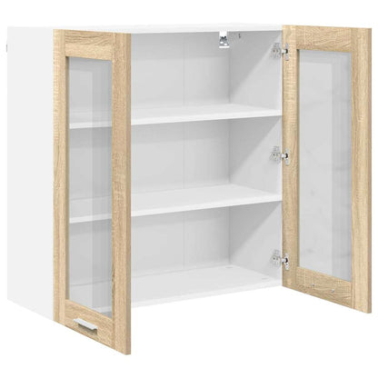 vidaXL Hängeschrank mit Tür Sonoma-Eiche 80 x 31 x 80 cm Holzwerkstoff