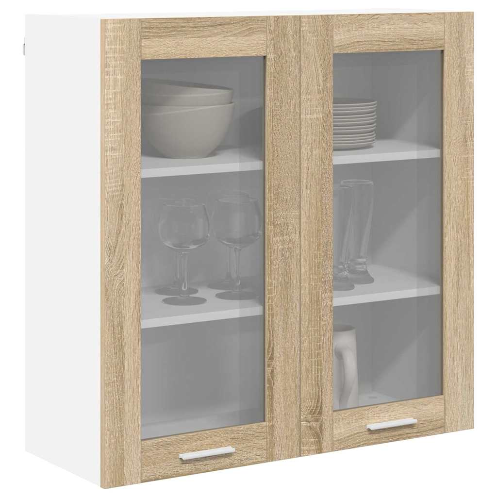 vidaXL Hängeschrank mit Tür Sonoma-Eiche 80 x 31 x 80 cm Holzwerkstoff