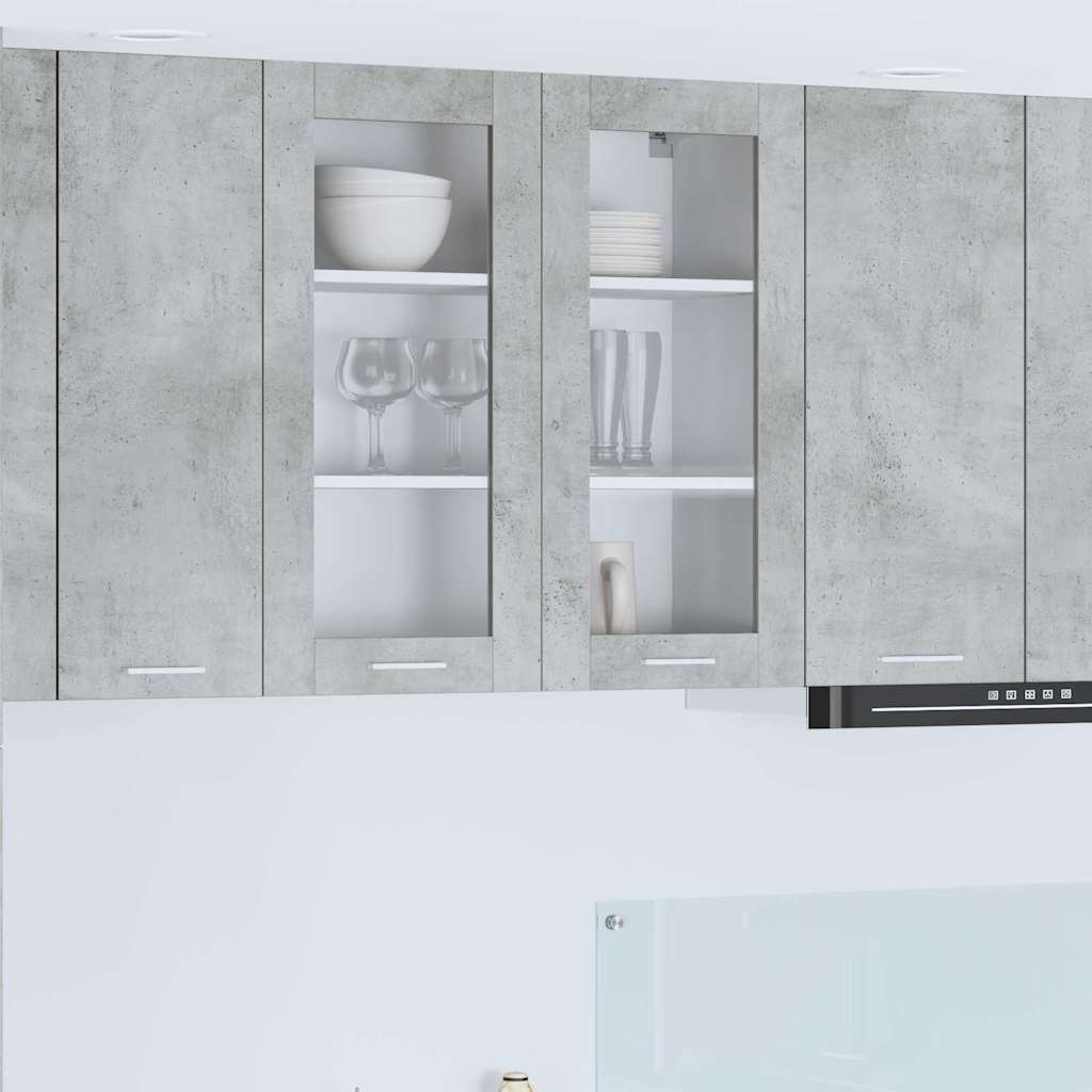 vidaXL Hängeschrank mit Tür Beton Grau 80 x 31 x 80 cm Holzwerkstoff