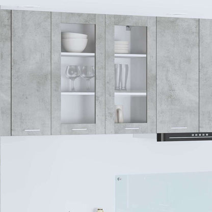 vidaXL Hängeschrank mit Tür Beton Grau 80 x 31 x 80 cm Holzwerkstoff