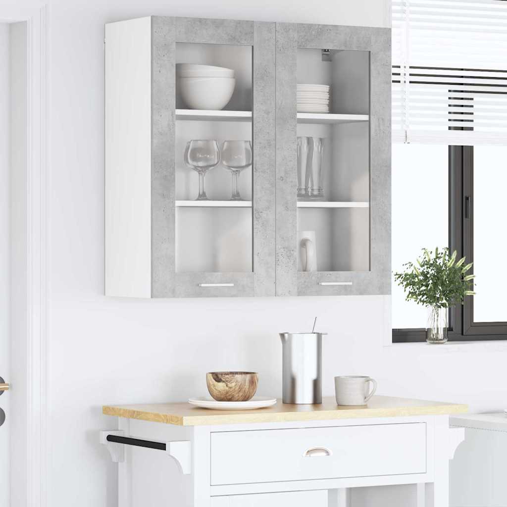 vidaXL Hängeschrank mit Tür Beton Grau 80 x 31 x 80 cm Holzwerkstoff